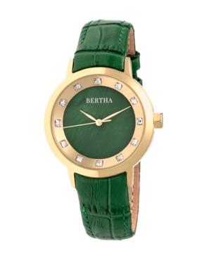 Bertha Quartz Cecelia Collection Greenleather Watch 34mm