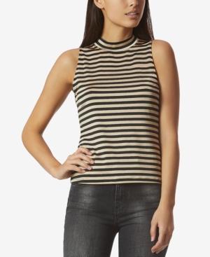 Avec Les Filles Mock-neck Striped Top