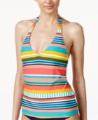Anne Cole Tropication Striped Halter Tankini Top Women's Swimsuit