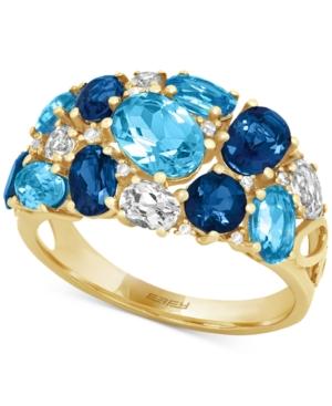 Effy Blue Topaz (4-3/4 Ct. T.w.) And Diamond Accent Ring In 14k Gold