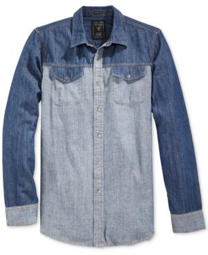 Guess Men's Western Colorblocked Denim Shirt