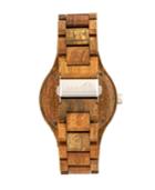 Earth Wood Cherokee Wood Bracelet Watch W/magnified Date Olive 48mm