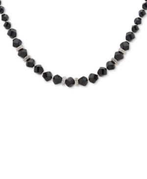 Anne Klein Gold-tone Pave & Black Bead Collar Necklace