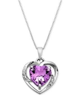 Amethyst (1-3/4 Ct. T.w.) & Diamond Accent 18 Pendant Necklace In 14k White Gold
