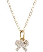 Children's Swarovski Crystal Bow Pendant Necklace In 14k Gold (1/8 Ct. T.w.)