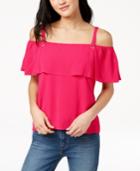 The Edit By Seventeen Juniors' Off-the-shoulder Ruffle Top, Created For Macy's