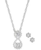 Charter Club Silver-tone Crystal Infinity Necklace And Earrings