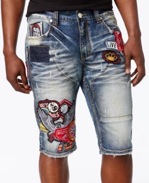 Heritage America Men's Denim Patch Shorts