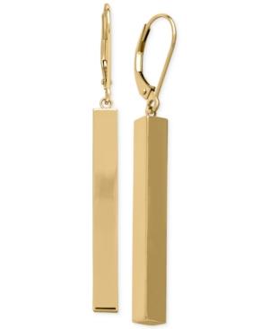 Tube Linear Drop Earrings In 14k Gold, 1 1/2 Inch