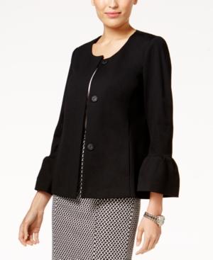 Alfani Collarless Bell-sleeve Jacket, Created For Macy's