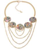 Abs By Allen Schwartz Gold-tone Stone And Crystal Statement Necklace
