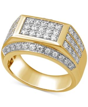 Men's Diamond Square Cluster Ring (1-1/2 Ct. T.w.) In 10k Gold