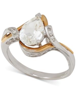 White Topaz (1-5/8 Ct. T.w.) And Diamond Accent Ring In Sterling Silver And 10k Gold