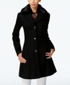 Betsey Johnson Faux-fur-trim Corset Walker Coat