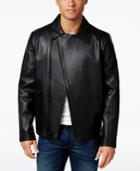 Calvin Klein Men's Laser Cut Leather Jacket