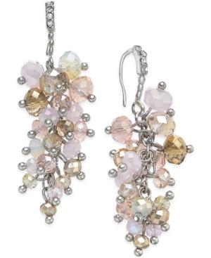 C.a.k.e. By Ali Khan Silver-tone Bead And Crystal Cascade Drop Earrings
