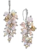 C.a.k.e. By Ali Khan Silver-tone Bead And Crystal Cascade Drop Earrings