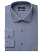 Alfani Men's Classic-fit Performance Indigo Blue Hairline-stripe Dress Shirt, Only At Macy's