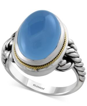 Serenity By Effy Chalcedony (8-1/2 Ct. T.w.) Rope Ring In Sterling Silver With 18k Gold Accents