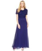 R & M Richards Petite Lace Popover Maxi Dress