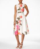Jessica Howard Belted Floral-print A-line Dress