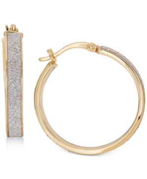 Giani Bernini Glitter Hoop Earrings In Sterling Silver, Created For Macy's