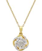 Diamond Love Knot Pendant Necklace (1/10 Ct. T.w.) In 18k Gold-plated Sterling Silver