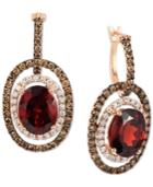 Le Vian Chocolatier Raspberry Rhodolite Garnet (6 Ct. T.w.) And Diamond (1-1/3 Ct. T.w.) Earrings In 14k Rose Gold