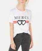 Rebellious One Juniors' Merci Chenille-patch Graphic T-shirt