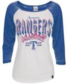 5th & Ocean Women's Texas Rangers Burnout Raglan T-shirt
