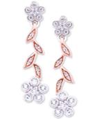 Wrapped In Love Diamond Flower Drop Earrings (1/4 Ct. T.w.) In 14k Rose & White Gold, Created For Macy's