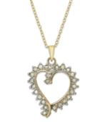 Victoria Townsend 18k Gold Over Sterling Silver Necklace, Diamond Open Heart Pendant (1/4 Ct. T.w.)