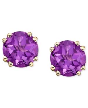 14k Gold Amethyst Stud Earrings (3-1/2 Ct. T.w.)