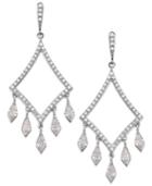 Arabella Swarovski Zirconia Dangle Drop Earrings In Sterling Silver (3-5/8 Ct. T.w.)