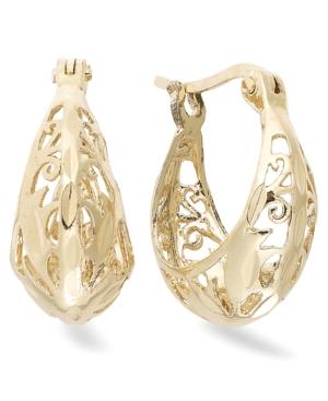 Giani Bernini 24k Gold Over Sterling Silver Earrings, Filigree Hoop Earrings