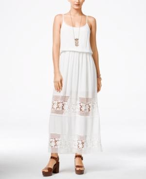 American Rag Crochet-trim Sleeveless Maxi Dress
