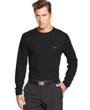 Greg Norman For Tasso Elba Waffle Long-sleeve Performance Golf Shirt
