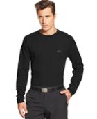 Greg Norman For Tasso Elba Waffle Long-sleeve Performance Golf Shirt