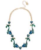 Betsey Johnson Gold-tone Multi-stone Fish Collar Necklace