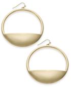 Thalia Sodi Gold-tone Half Moon Drop Hoop Earrings, Created For Macy's