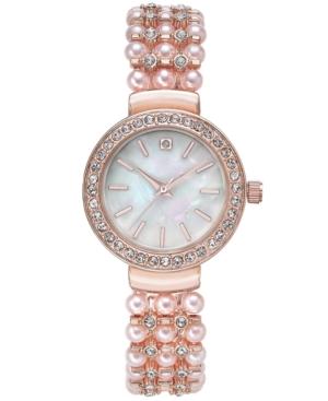 Charter Club Women's Pave & Pink Imitation Pearl Bracelet Watch 33mm, Only At Macy's