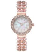 Charter Club Women's Pave & Pink Imitation Pearl Bracelet Watch 33mm, Only At Macy's