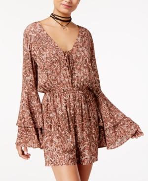 American Rag Juniors' Tiered Bell-sleeve Romper, Created For Macy's