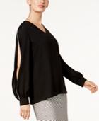 Nine West Beaded Split-sleeve Blouse