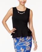 Thalia Sodi Peplum Necklace Top, Created For Macy's