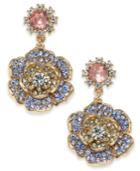 Charter Club Gold-tone Crystal & Colored Stone Drop Earrings, Created For Macy's