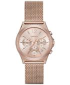 Dkny Women's Chronograph Parsons Rose Gold-tone Stainless Steel Mesh Bracelet Watch 38mm Ny2486