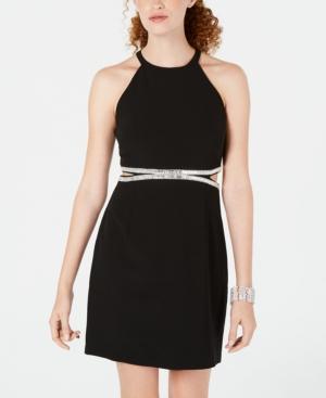 Dear Moon Juniors' Embellished Cutout Bodycon Dress