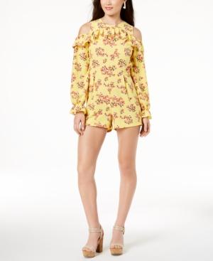 Xoxo Juniors' Ruffled Cold-shoulder Romper