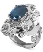 Carolyn Pollack London Blue Topaz Filigree Statement Ring (3-1/3 Ct. T.w.) In Sterling Silver